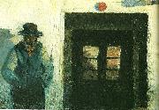 Michael Ancher christoffer udenfor sit hus oil painting artist